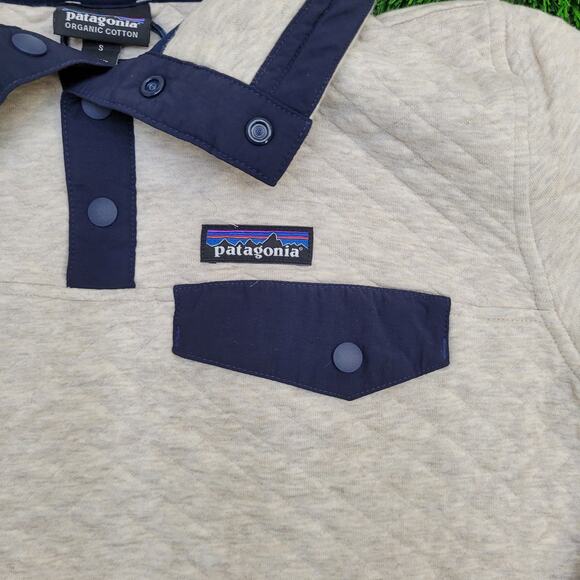 Patagonia Pullover Sweater Small 19x22 Beige Blue - Picture 12 of 16